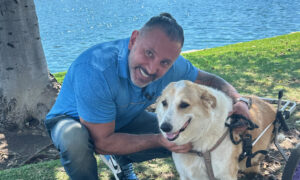 MJ Nejad and his dog Peanut