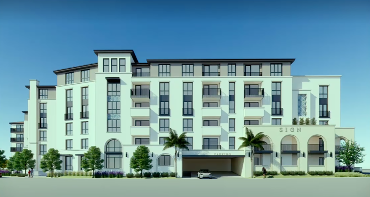 Rendering of the proposed Vista Del Lago apartment complex redevelopment in Mission Viejo.