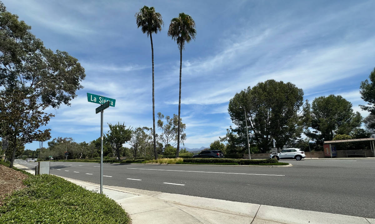 Looking north onto Marguerite Parkway from La Sierra Drive in Mission Viejo.