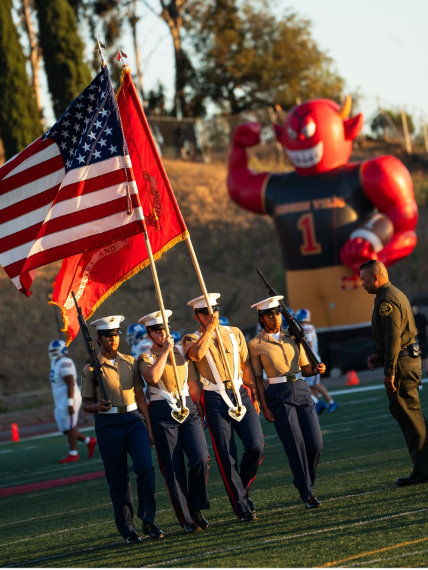 U.S. Marines Color Guard at the Mission for Heroes game at Mission Viejo High School