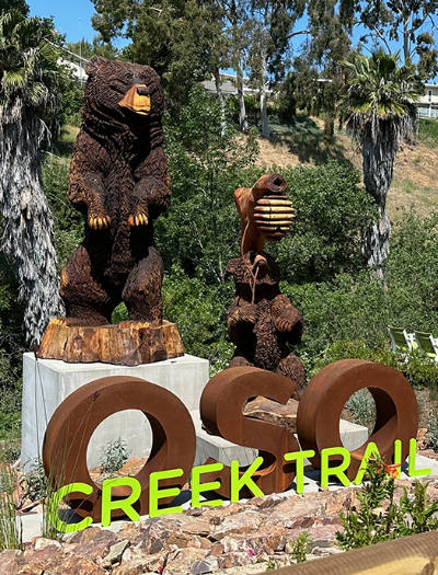 Bears welcoming visitors to the Oso Creek Trail